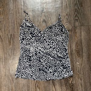 Black and white animal print tank top